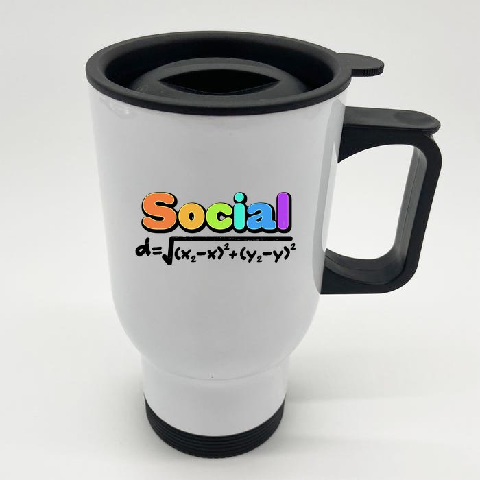 Social Distancing Math Formula Front & Back Stainless Steel Travel Mug