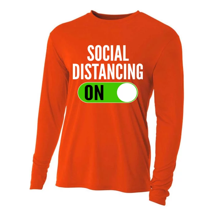 Social Distancing On Button Cooling Performance Long Sleeve Crew