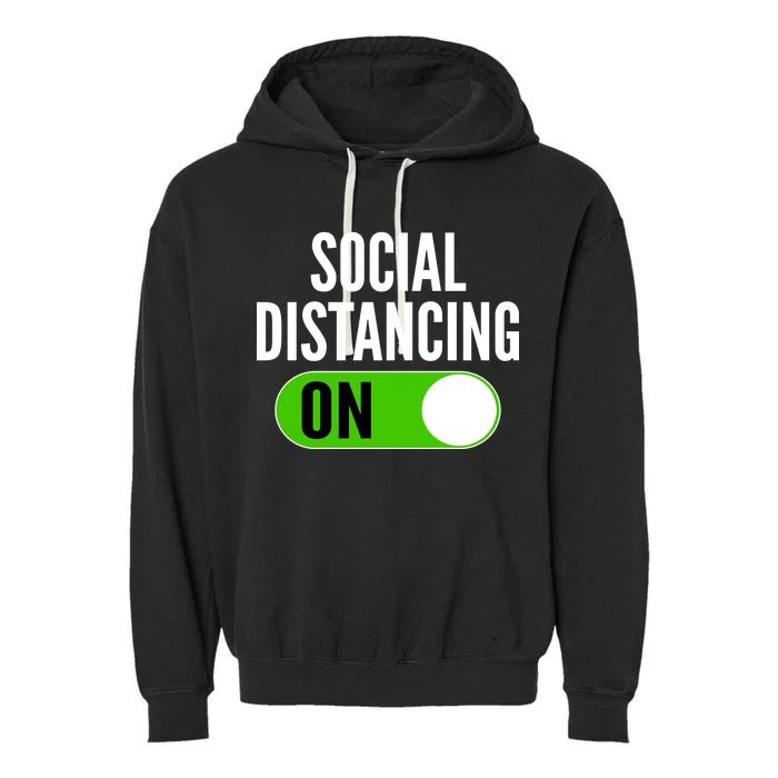 Social Distancing On Button Garment-Dyed Fleece Hoodie