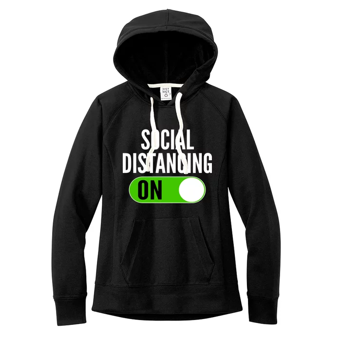 Social Distancing On Button Women's Fleece Hoodie