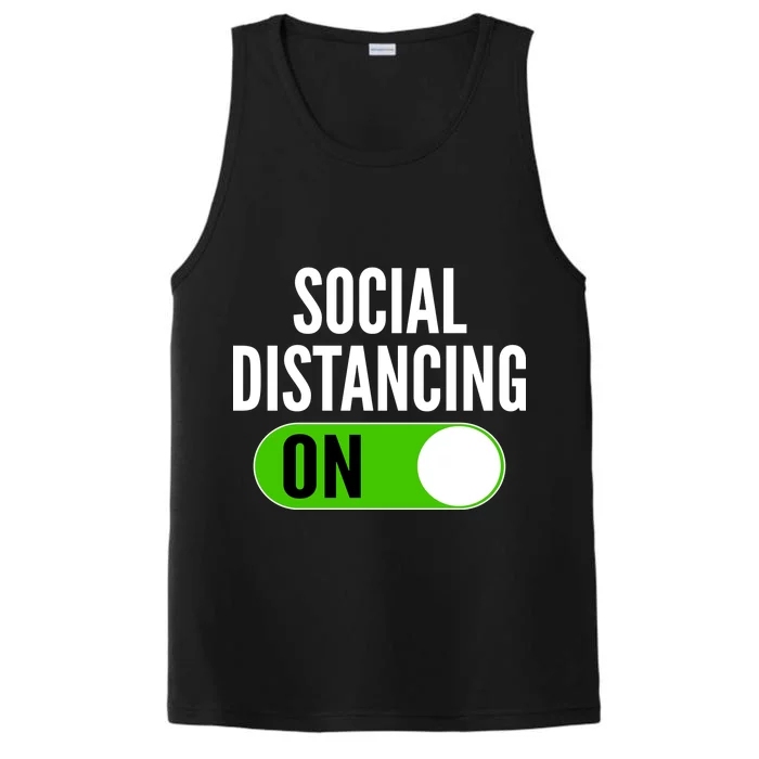 Social Distancing On Button Performance Tank