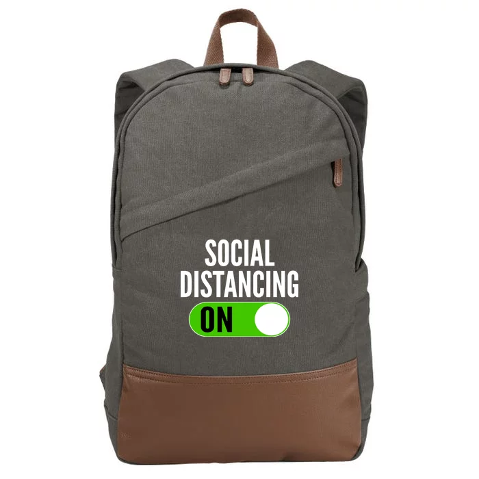 Social Distancing On Button Cotton Canvas Backpack