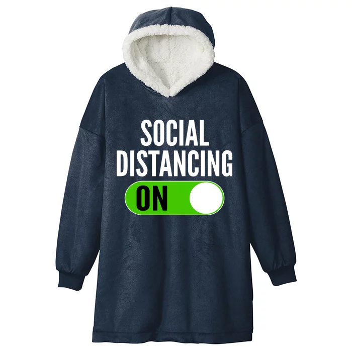 Social Distancing On Button Hooded Wearable Blanket