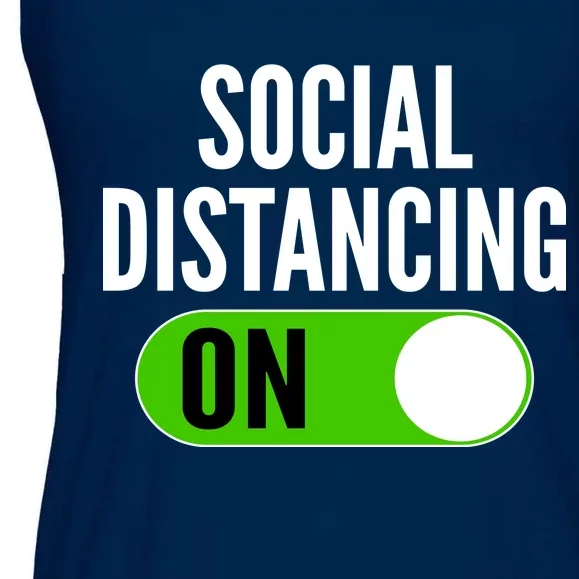 Social Distancing On Button Ladies Essential Flowy Tank