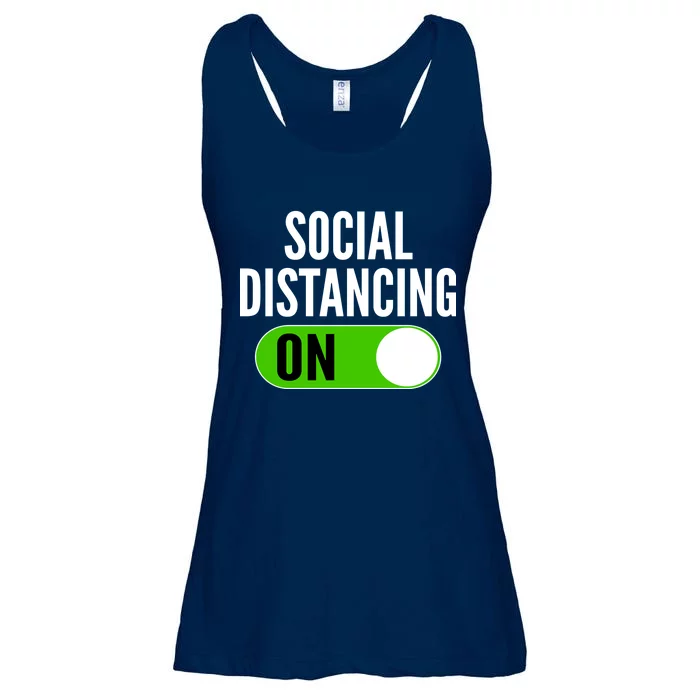 Social Distancing On Button Ladies Essential Flowy Tank