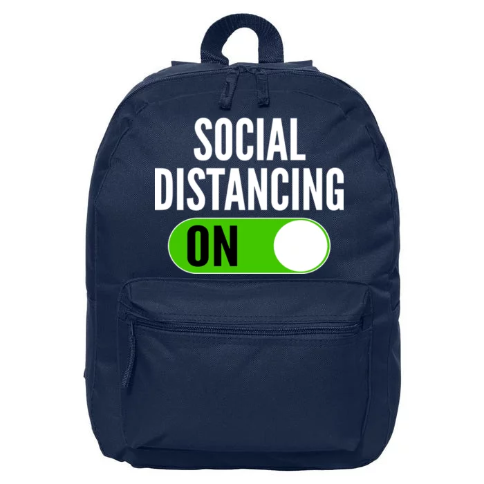 Social Distancing On Button 16 in Basic Backpack