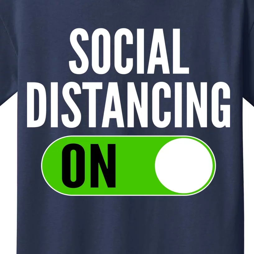 Social Distancing On Button Kids T-Shirt