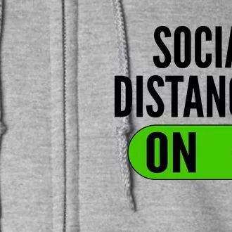 Social Distancing On Button Full Zip Hoodie