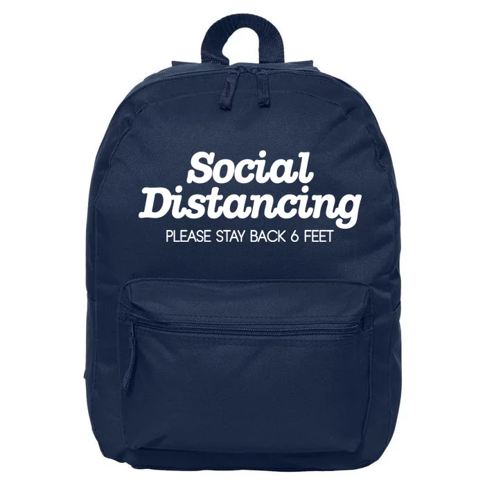 Social Distancing Please Stay Back 6 Feet 16 in Basic Backpack