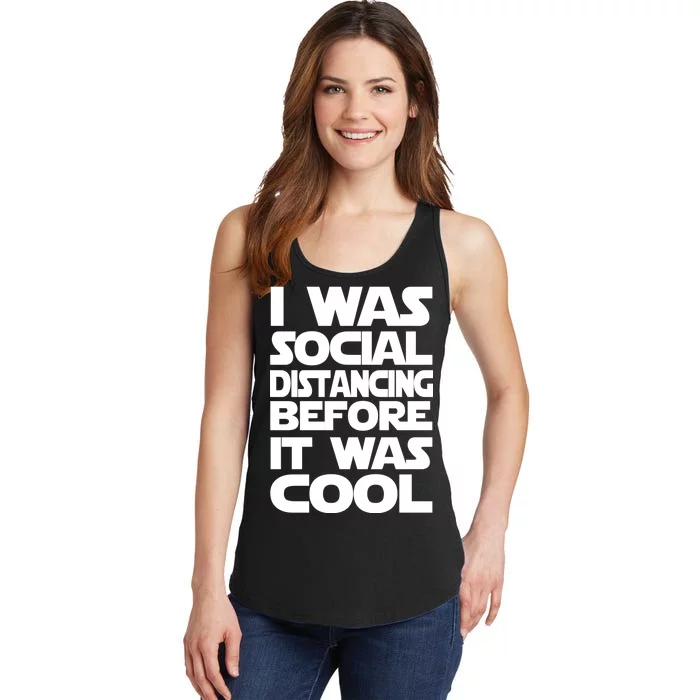 Social Distancing Was Cool Introvert Quarantine Ladies Essential Tank