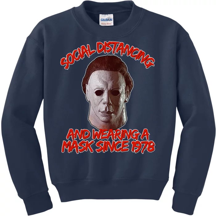 Social Distancing Wearing A Mask Since 1978 Halloween Kids Sweatshirt