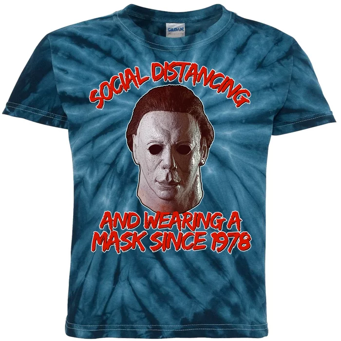 Social Distancing Wearing A Mask Since 1978 Halloween Kids Tie-Dye T-Shirt