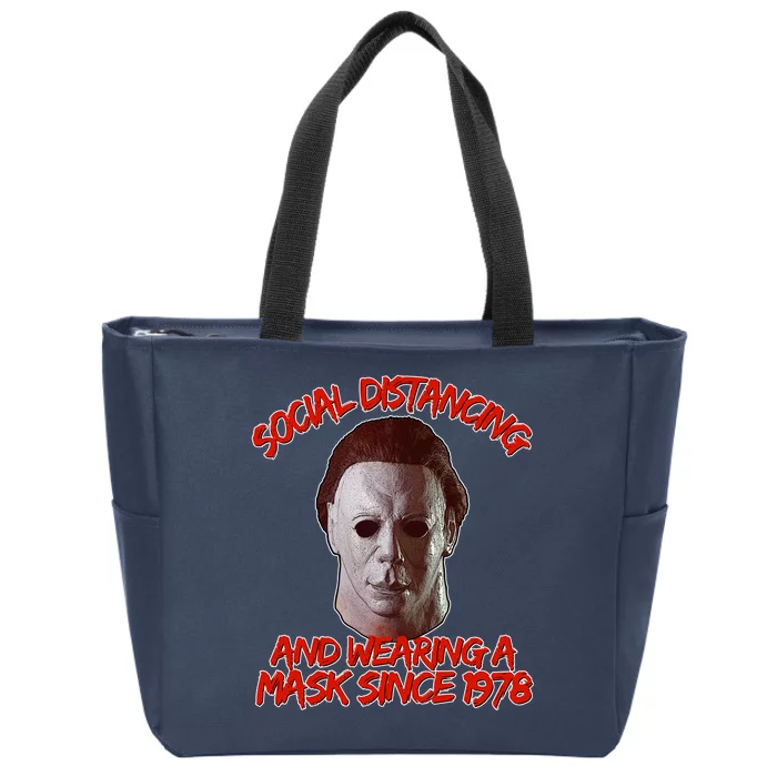 Social Distancing Wearing A Mask Since 1978 Halloween Zip Tote Bag