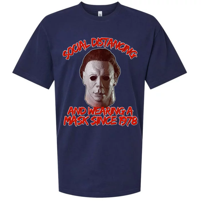 Social Distancing Wearing A Mask Since 1978 Halloween Sueded Cloud Jersey T-Shirt