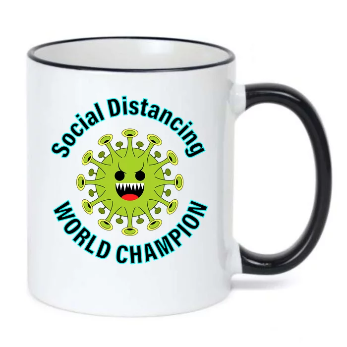 Social Distancing World Champion Black Color Changing Mug