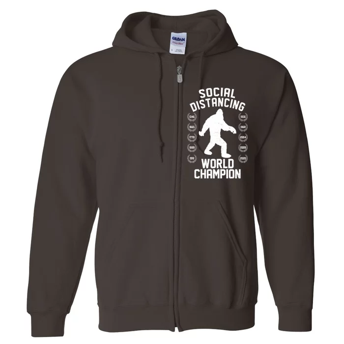 Social Distancing World Champion Sasquatch Full Zip Hoodie