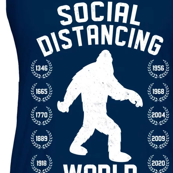 Social Distancing World Champion Sasquatch Ladies Essential Flowy Tank