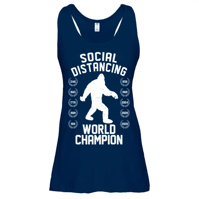 Social Distancing World Champion Sasquatch Ladies Essential Flowy Tank