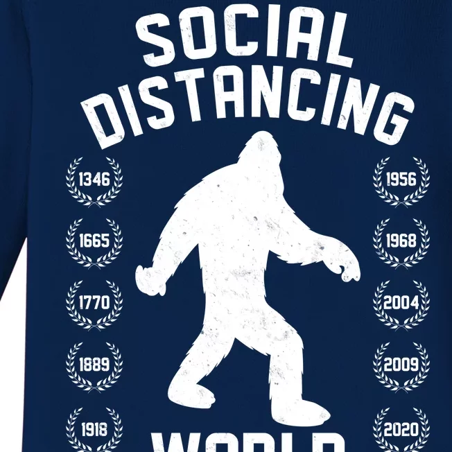 Social Distancing World Champion Sasquatch Baby Long Sleeve Bodysuit