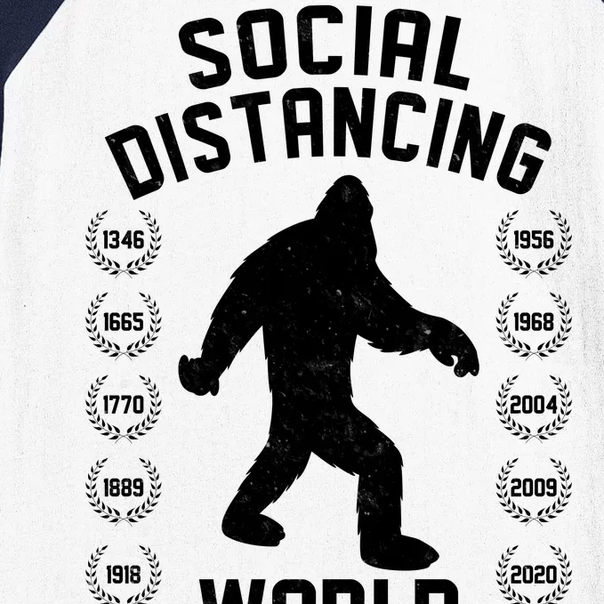 Social Distancing World Champion Sasquatch Baseball Sleeve Shirt