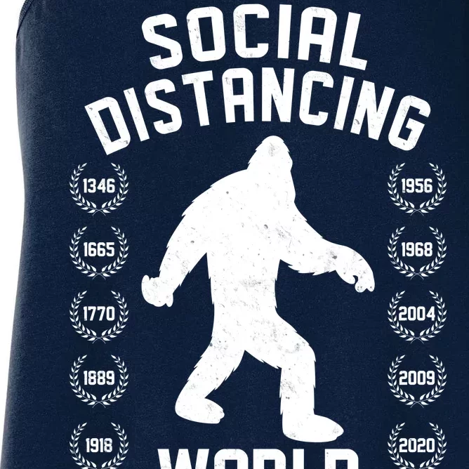 Social Distancing World Champion Sasquatch Women's Racerback Tank