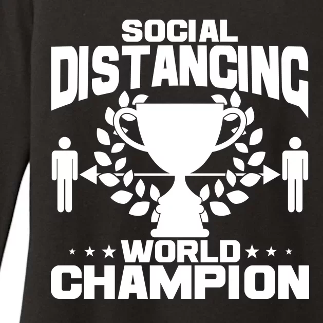 Social Distancing World Champion Trophy Womens CVC Long Sleeve Shirt