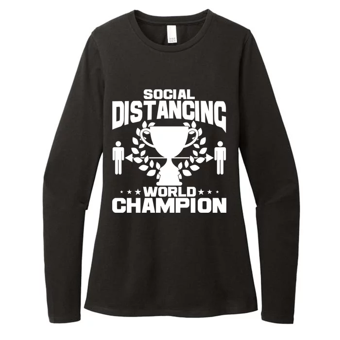 Social Distancing World Champion Trophy Womens CVC Long Sleeve Shirt