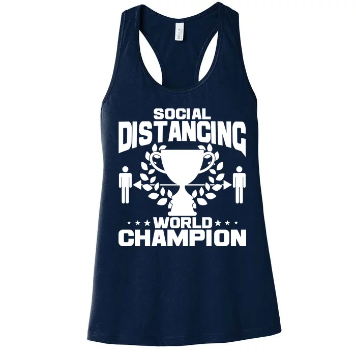 Social Distancing World Champion Trophy Women's Racerback Tank