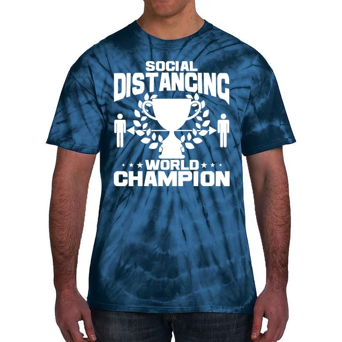 Social Distancing World Champion Trophy Tie-Dye T-Shirt