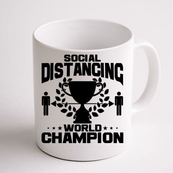 Social Distancing World Champion Trophy Front & Back Coffee Mug