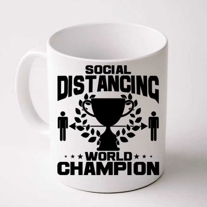 Social Distancing World Champion Trophy Front & Back Coffee Mug