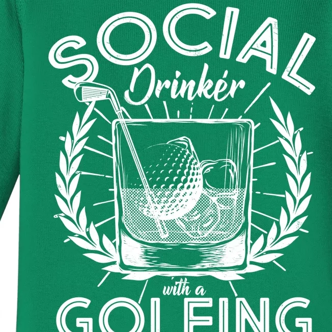 Social Drinker with a Golfing Problem Baby Long Sleeve Bodysuit