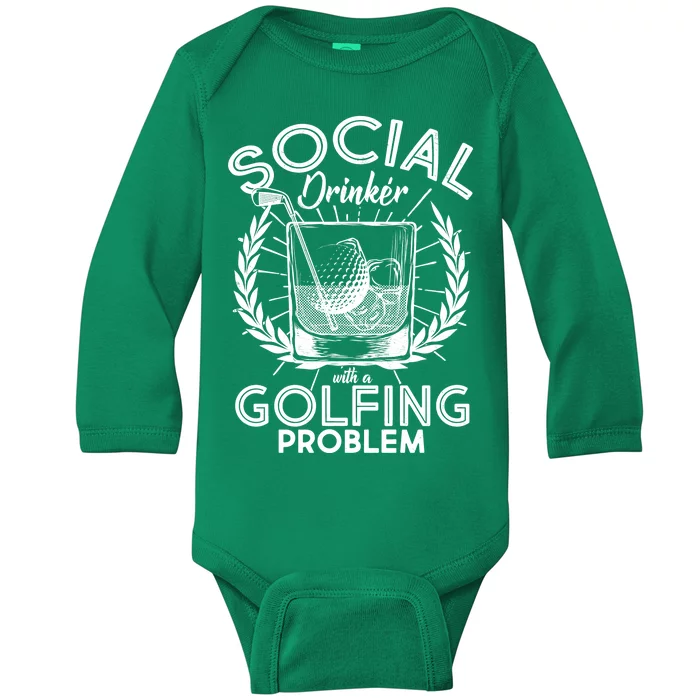 Social Drinker with a Golfing Problem Baby Long Sleeve Bodysuit