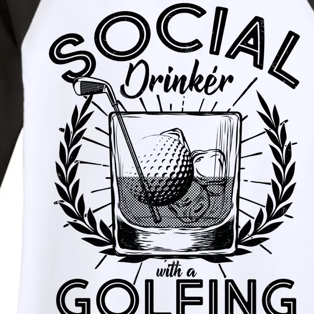 Social Drinker with a Golfing Problem Women's Tri-Blend 3/4-Sleeve Raglan Shirt