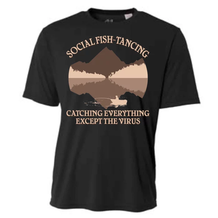 Social Fish-Tancing Funny Social Distancing Cooling Performance Crew T-Shirt