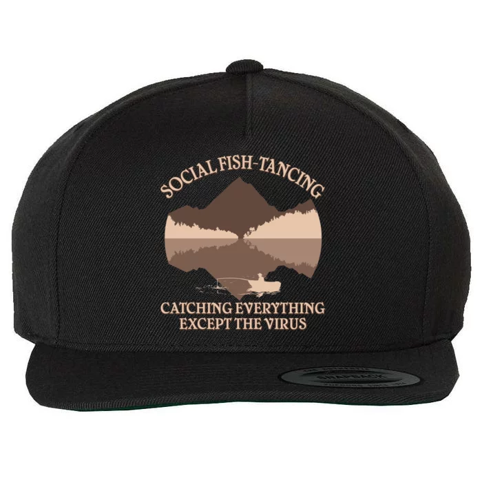 Social Fish-Tancing Funny Social Distancing Wool Snapback Cap