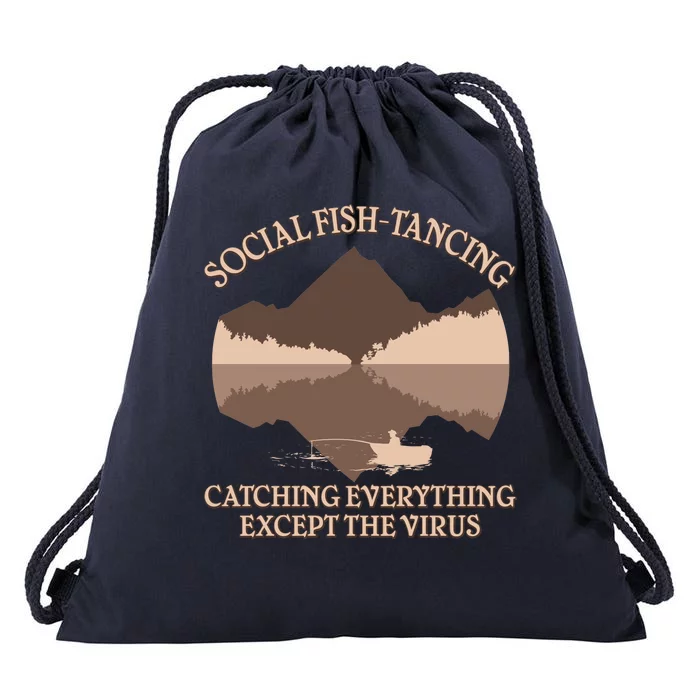 Social Fish-Tancing Funny Social Distancing Drawstring Bag