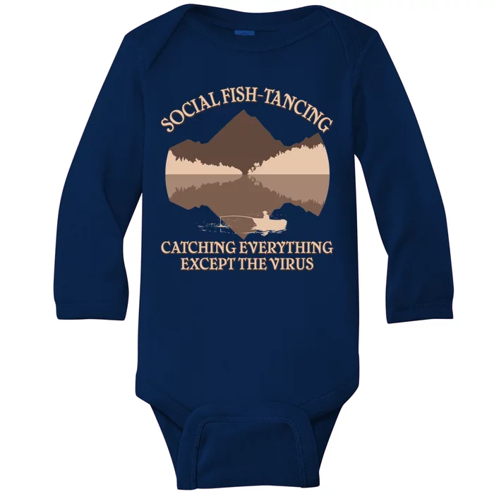 Social Fish-Tancing Funny Social Distancing Baby Long Sleeve Bodysuit