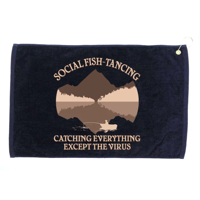 Social Fish-Tancing Funny Social Distancing Grommeted Golf Towel