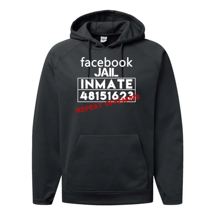 Social Media Jail Inmate Repeat Offender Performance Fleece Hoodie