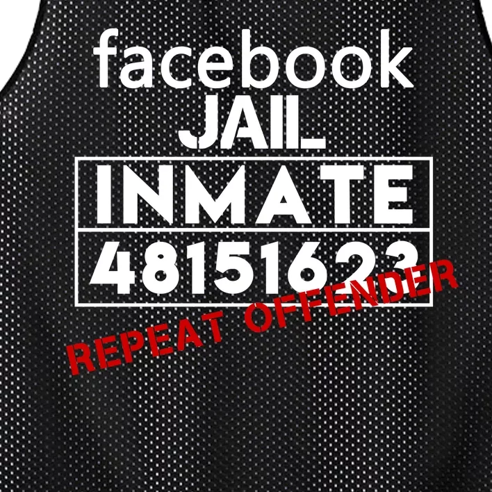 Social Media Jail Inmate Repeat Offender Mesh Reversible Basketball Jersey Tank