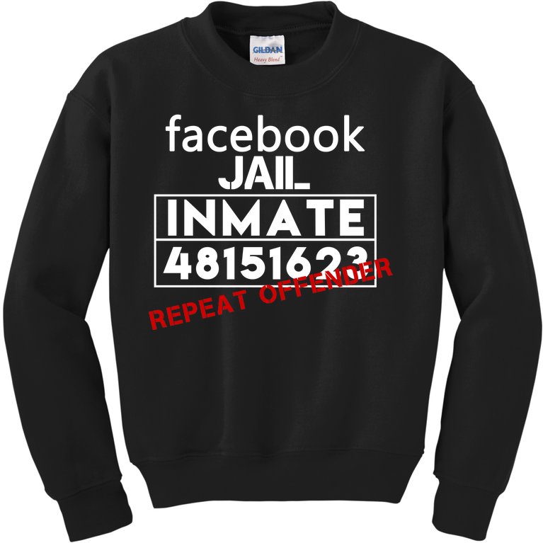 Social Media Jail Inmate Repeat Offender Kids Sweatshirt