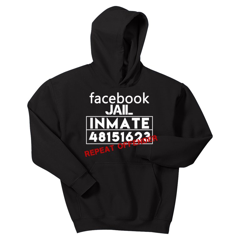 Social Media Jail Inmate Repeat Offender Kids Hoodie