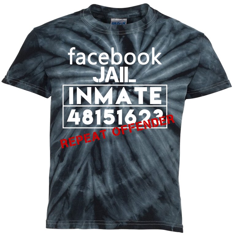 Social Media Jail Inmate Repeat Offender Kids Tie-Dye T-Shirt