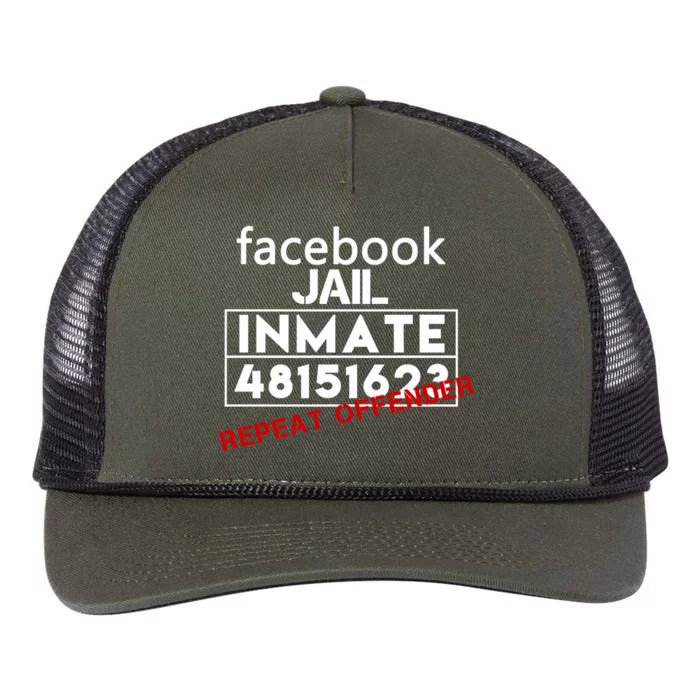 Social Media Jail Inmate Repeat Offender Retro Rope Trucker Hat Cap