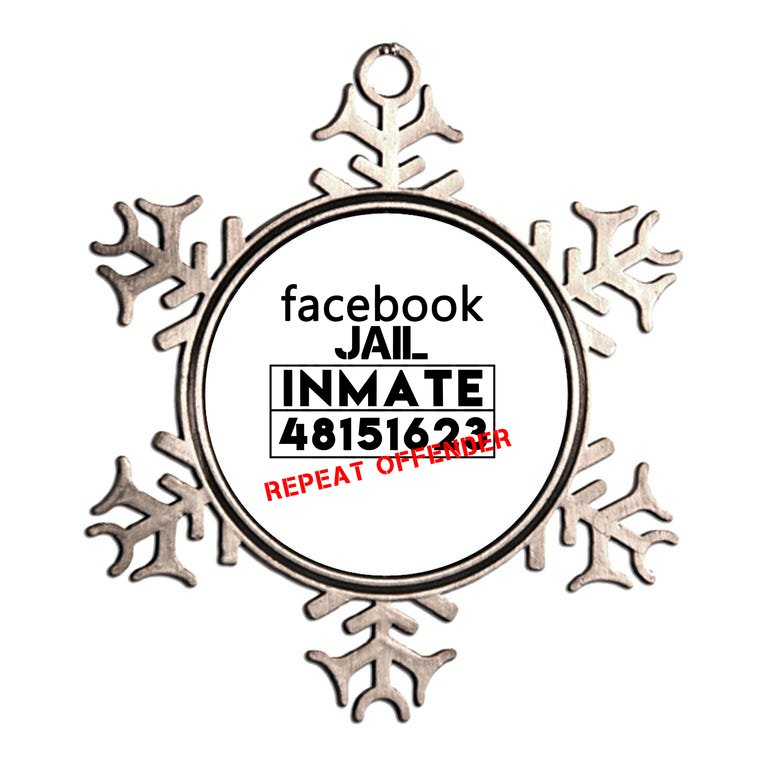 Social Media Jail Inmate Repeat Offender Metallic Star Ornament