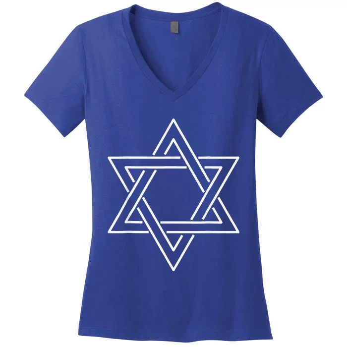 Star Of David Happy Hanukkah Gifts For Jewish Women's V-Neck T-Shirt