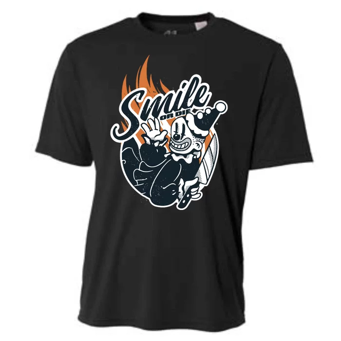 Smile Or Die Scary Clown Halloween Cooling Performance Crew T-Shirt