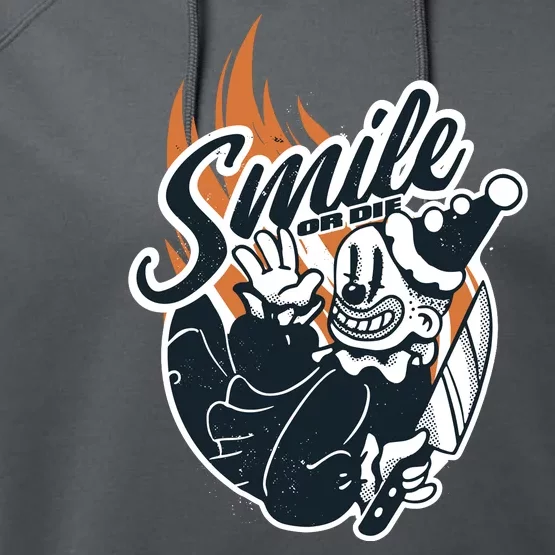 Smile Or Die Scary Clown Halloween Performance Fleece Hoodie