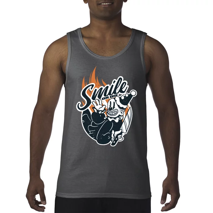 Smile Or Die Scary Clown Halloween Tank Top